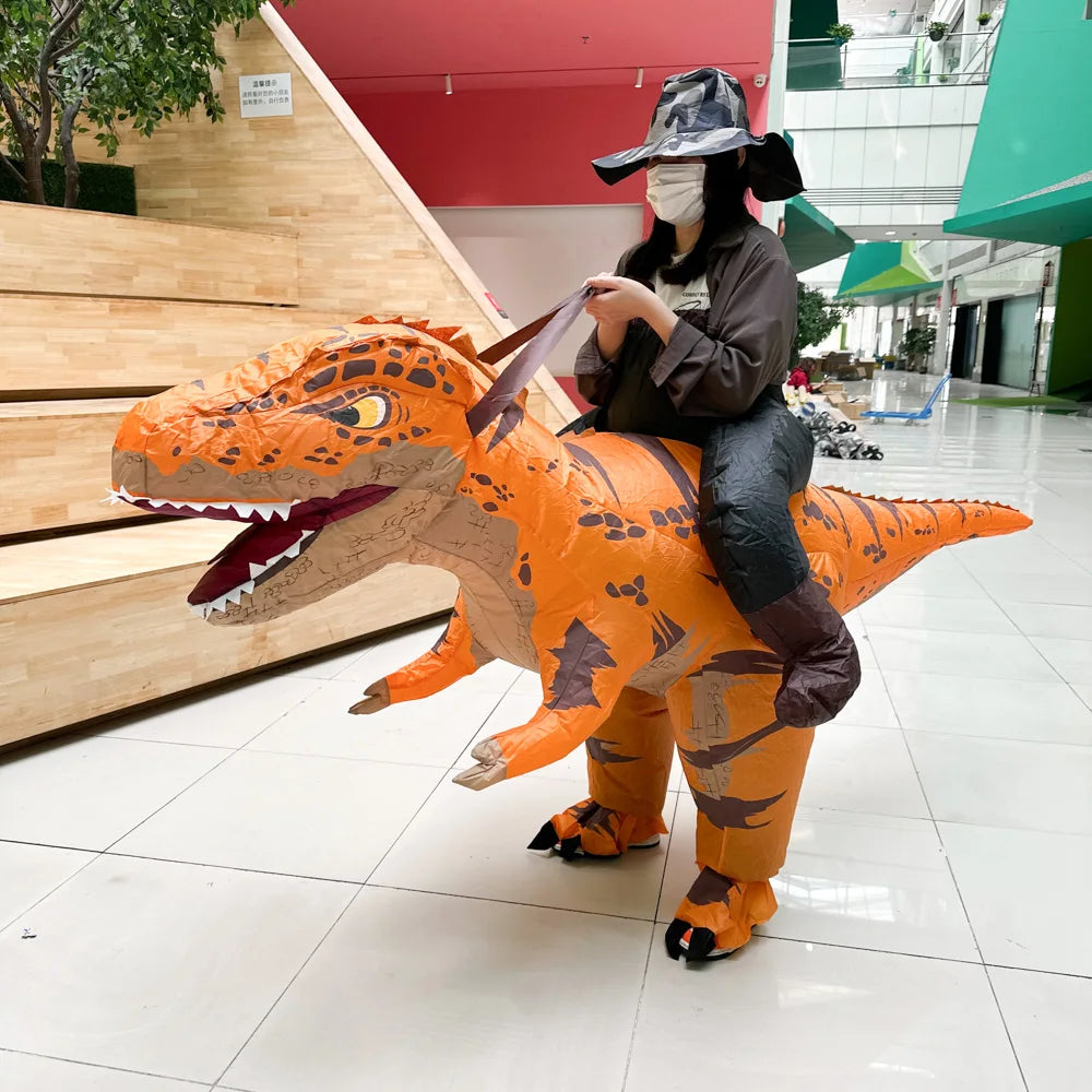 Costume gonflable dinosaure adulte vue arrière