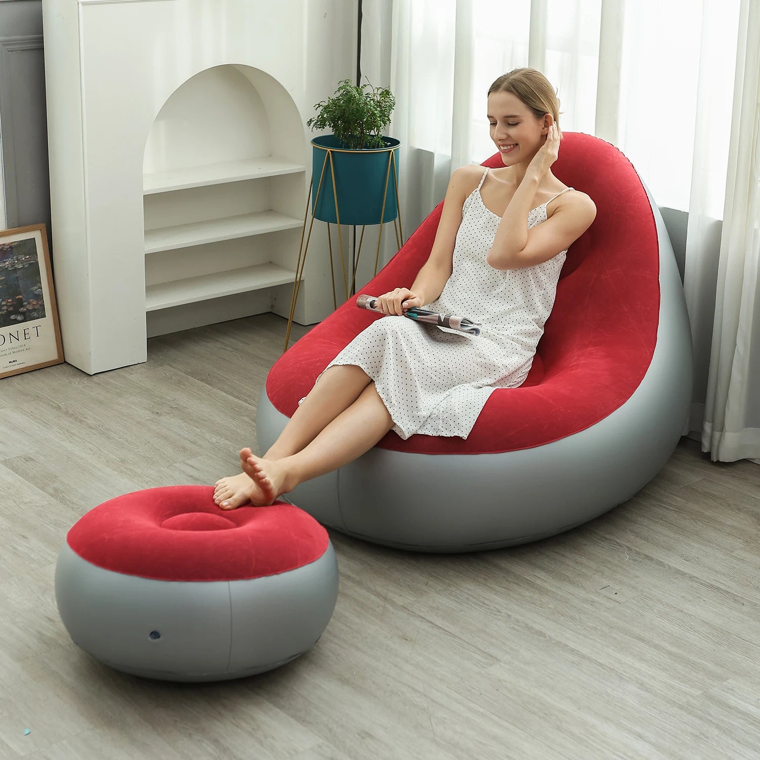 Canapé gonflable pliable prêt pour le transport