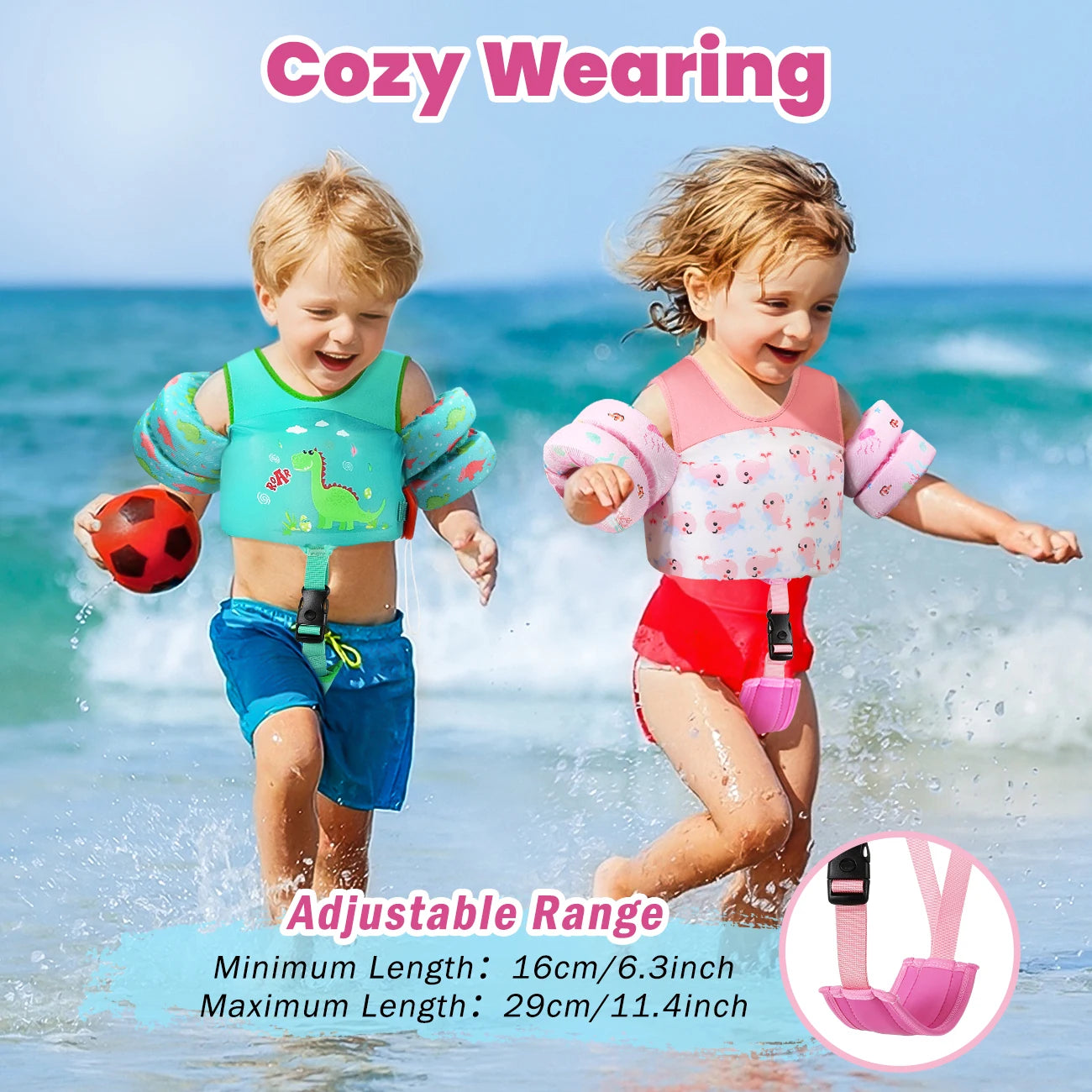 Gilet de flottaison pour tout-petits motif étoile de mer rose