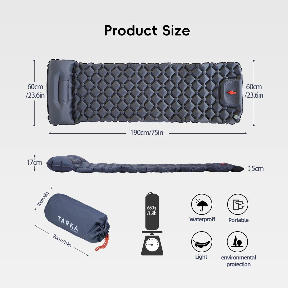 Tapis de couchage gonflable compact pour la randonnée
