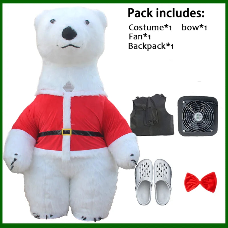Costume gonflable panda ours polaire vue de dos 27