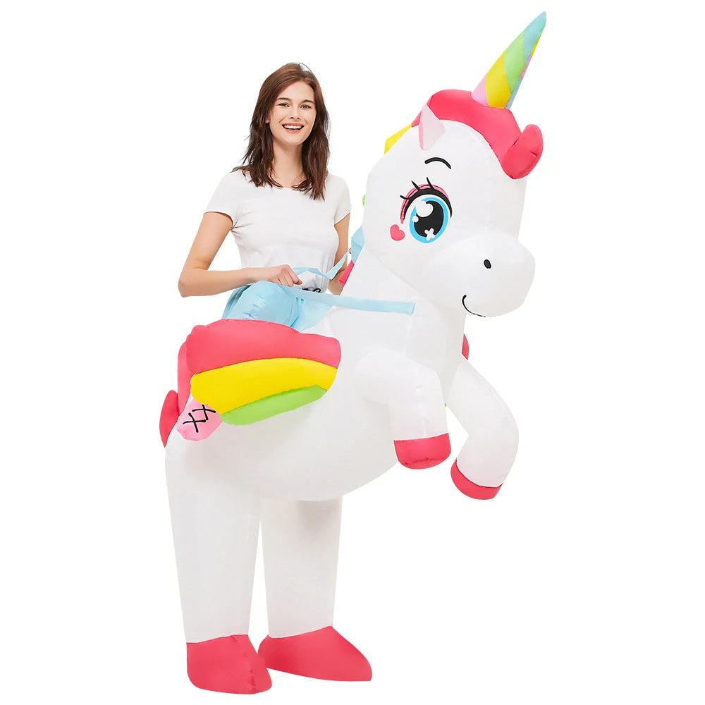 Costume gonflable licorne cavalier enfant taille 105–125 cm
