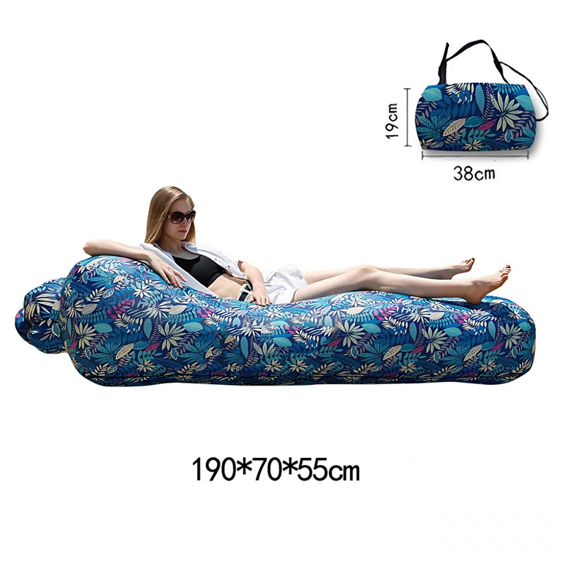 Chaise longue gonflable camping plein air détail valve