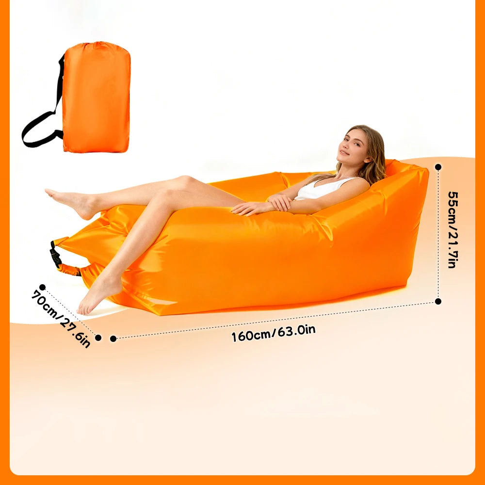Canapé gonflable noir ultra-compact pliable