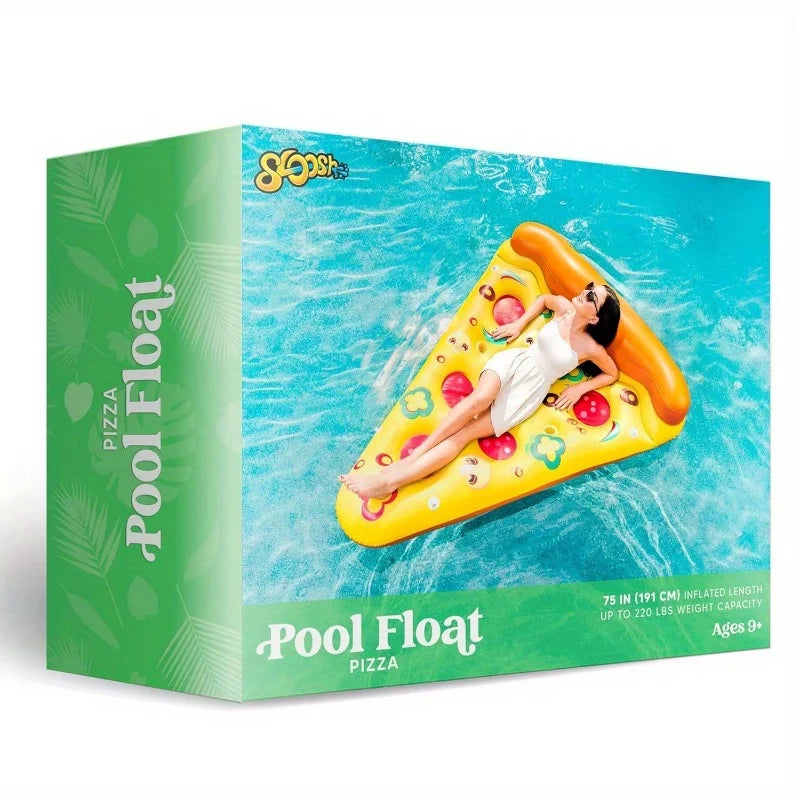 Flotteur piscine pizza réaliste vue de dessus