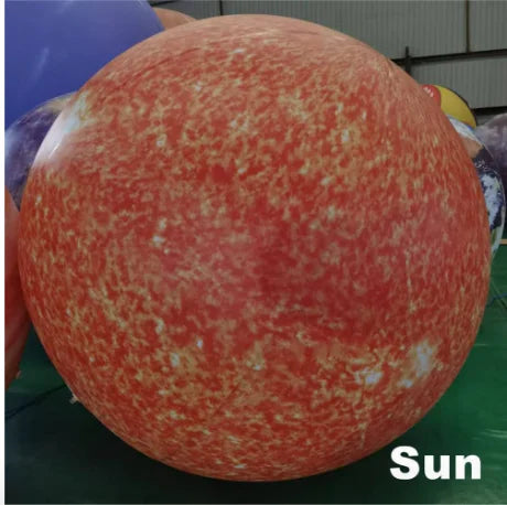Ballon gonflable Jupiter installé pour un salon professionnel