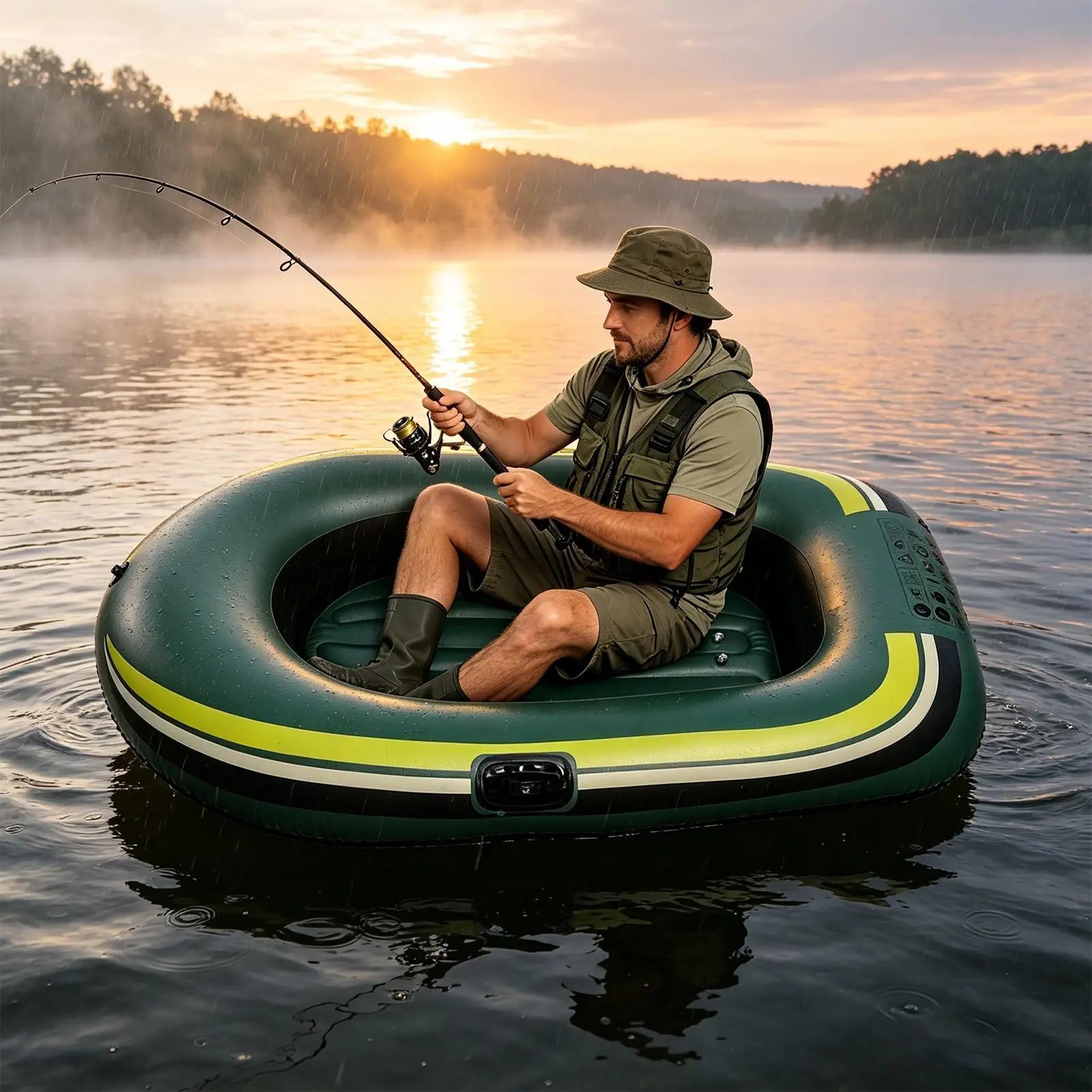 Bateau gonflable PVC antidérapant vue d'ensemble