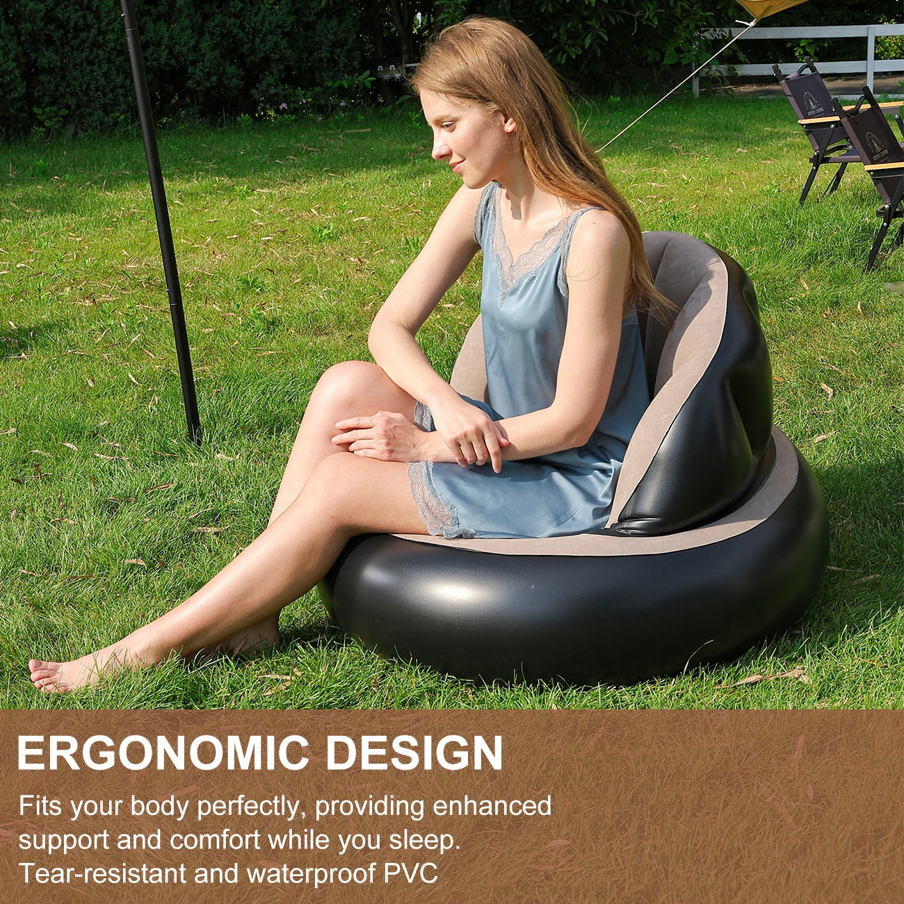 Canapé Gonflable PVC Épaissi Ergonomique - vue de face