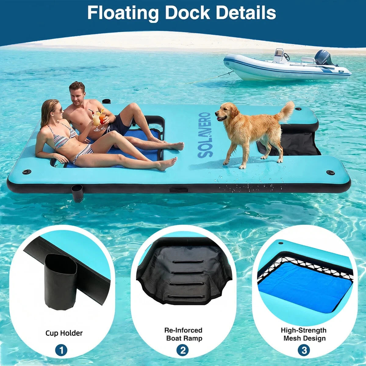 Plateforme flottante gonflable hamac aquatique flotteur confort
