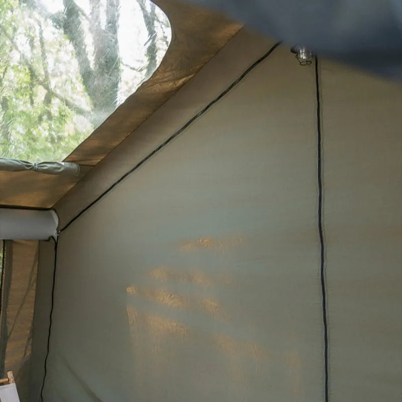 Tente gonflable camping vue de nuit