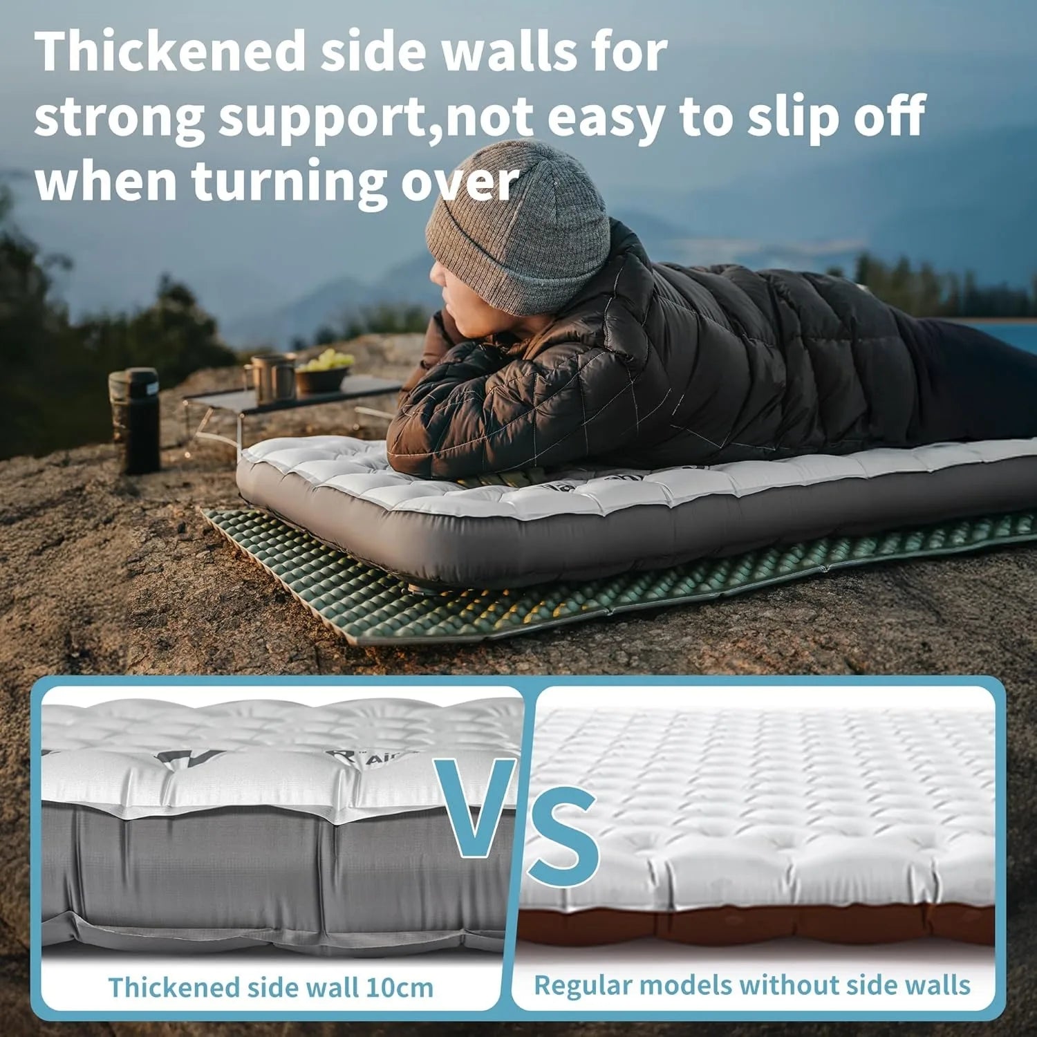 Matelas gonflable isolant utilisé en randonnée hivernale