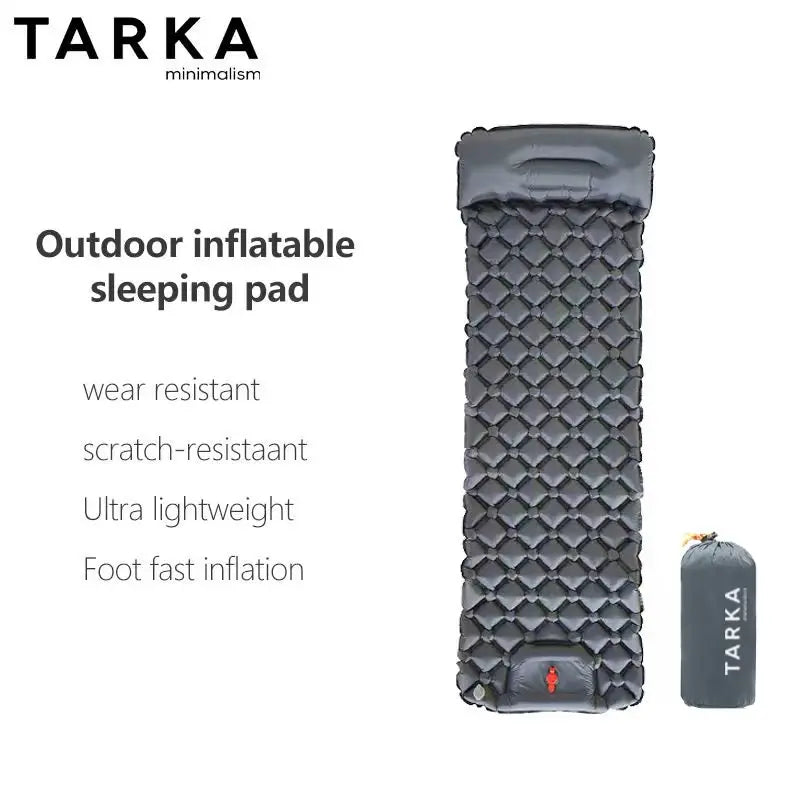 Tapis gonflable coloris kaki pour le trekking