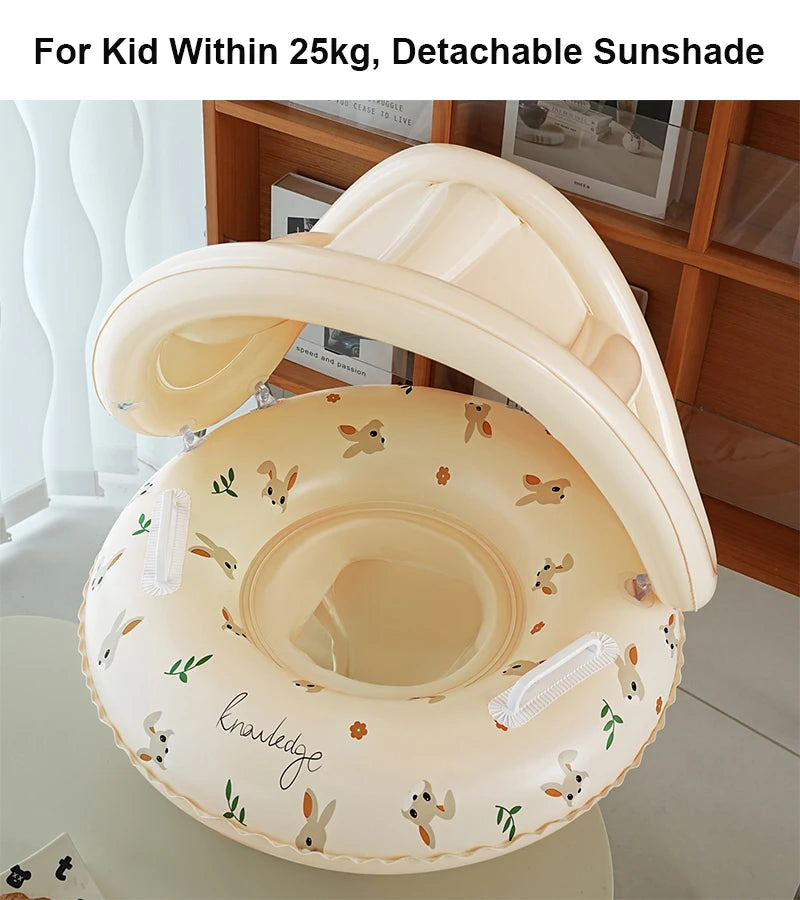 Anneau de natation gonflable avec parasol