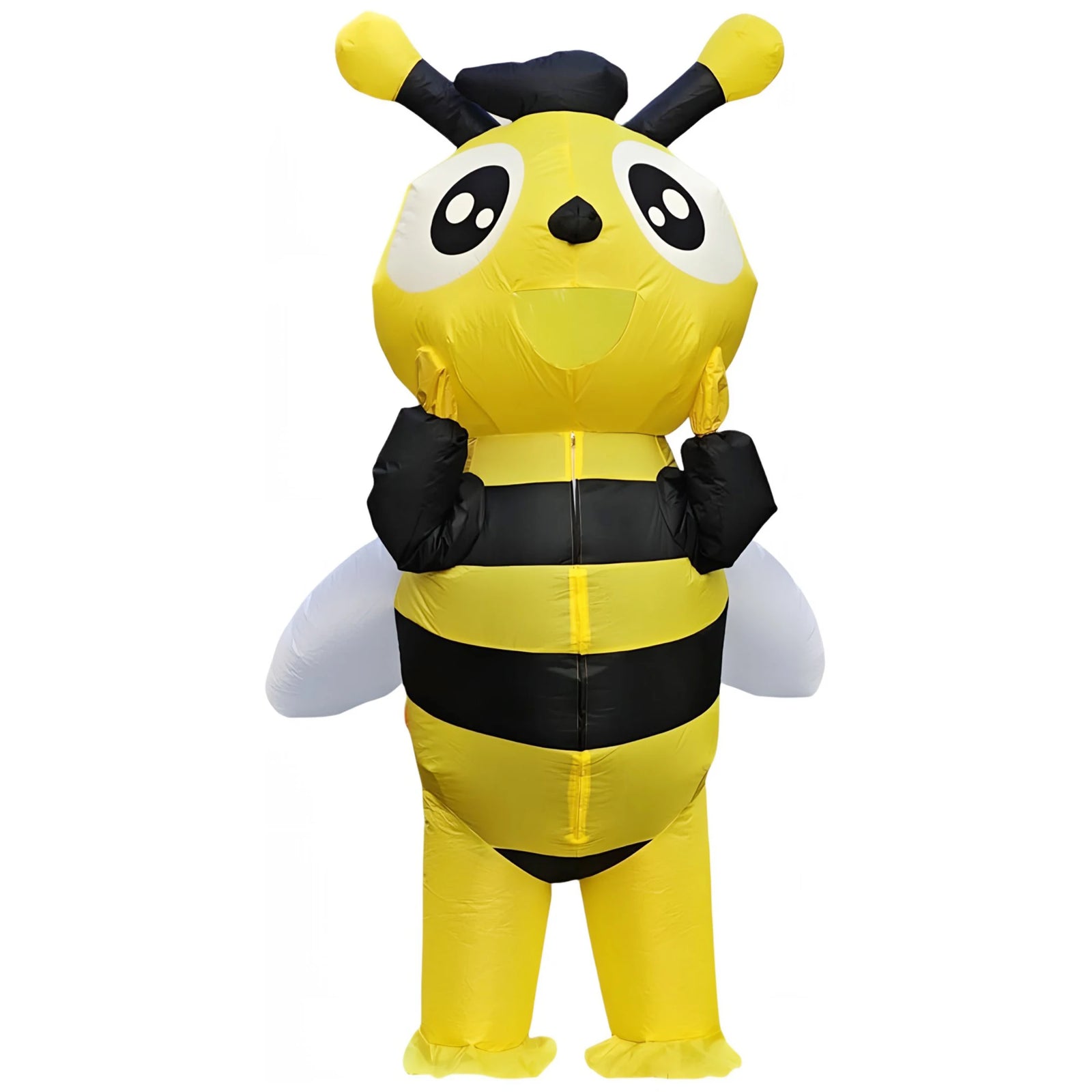 Costume gonflable abeille adulte jaune et noir vue de face
