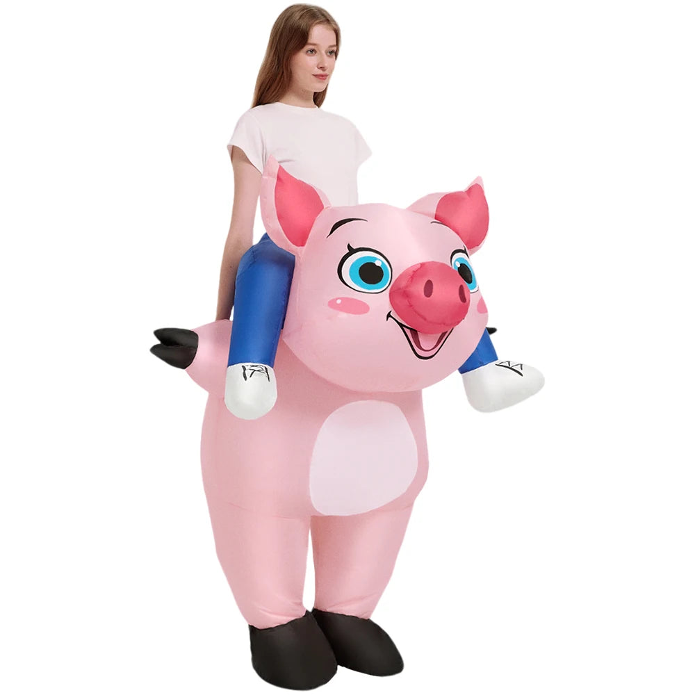 Combinaison gonflable cochon rose adulte 150-195 cm