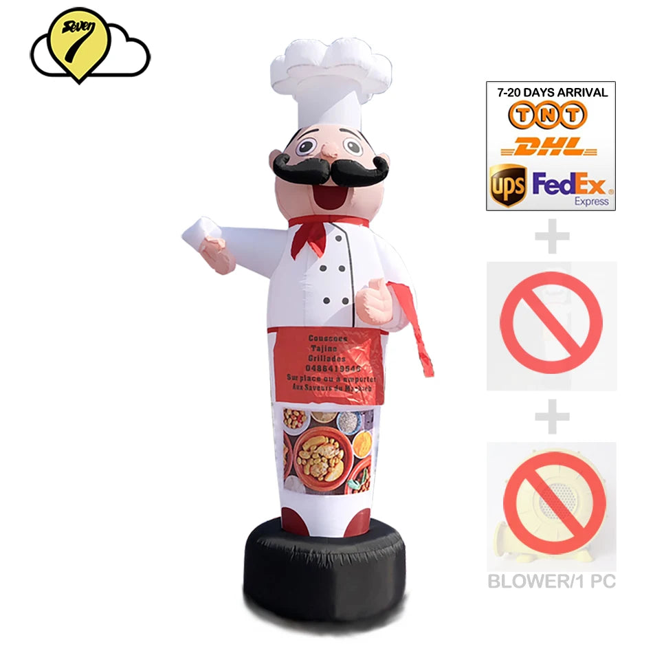 Vue rapprochée du costume gonflable chef cuisinier