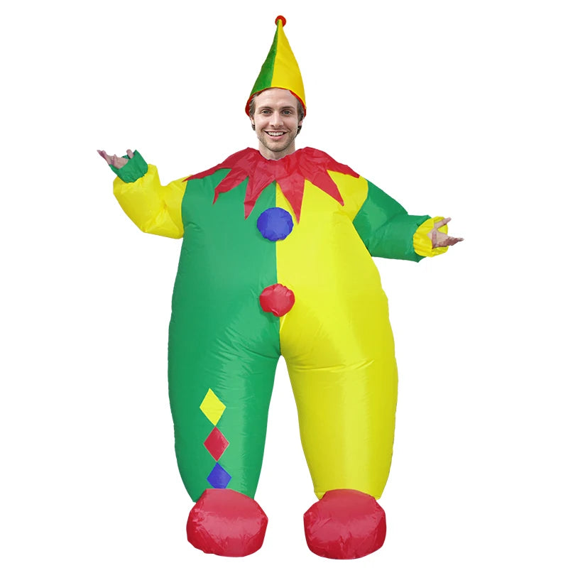 Ensemble costume gonflable clown boîtier batterie accessoires
