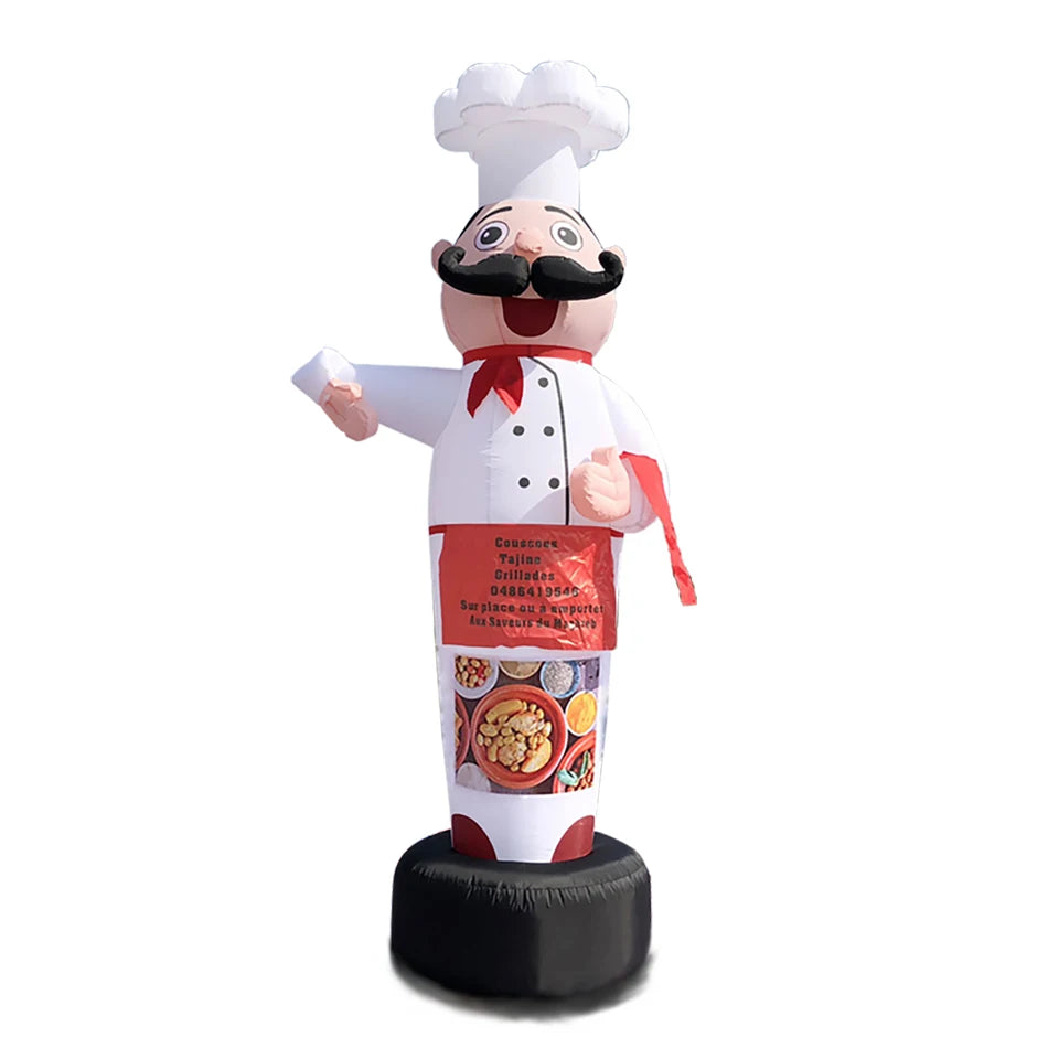 Costume gonflable chef cuisinier installé en extérieur