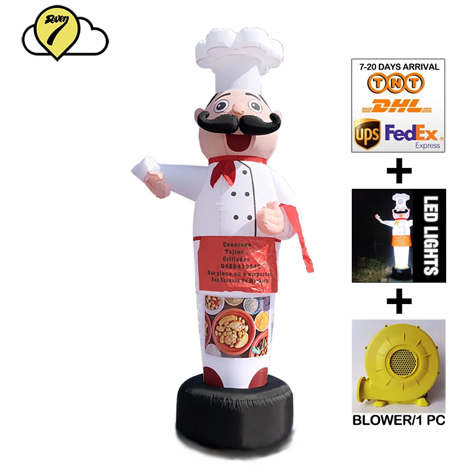 Costume gonflable chef cuisinier pour événement publicitaire